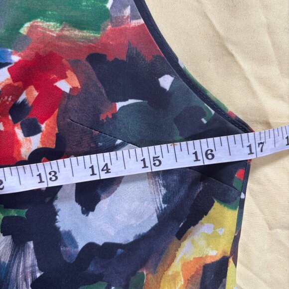 Alice + Oliva Womens Multicolor Brush Stroke Sleeveless Lined Peplum Top Size 4 - Picture 8 of 10